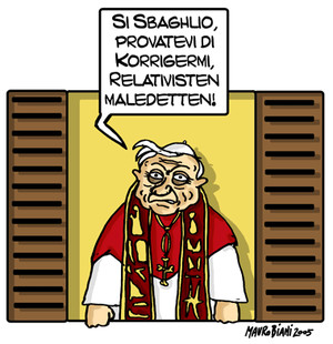 Papa Ratzinger 2. Vignetta di Mauro Biani http://maurobiani.splinder.com/