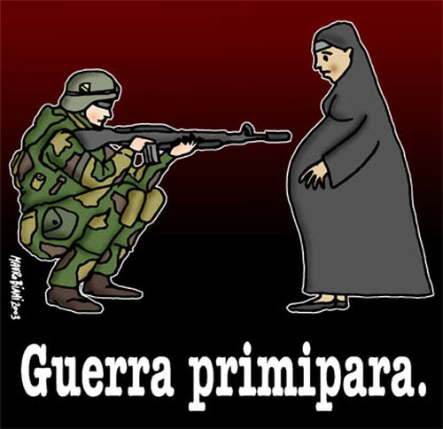 Guerra primipara Preventivissimissima  Vignetta di Mauro Biani