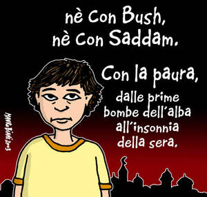 Ne con BUsh ne con Saddam Vignetta di Mauro Biani 