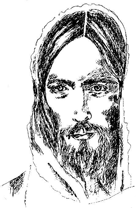 Disegno del volto di Gesù Cristo