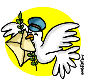 Il logo di PeaceMail, un'altra bellissima creazione del nostro Mauro Biani!