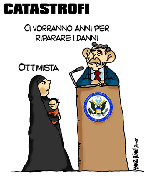 Catastrofi. Vignetta di Mauro Biani http://www.maurobiani.splinder.com/
