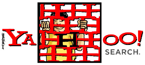 La tristissima vicenda che ha coinvolto il giornalista cinese Shi Tao, di recente condannato a 10 anni di carcere dal regime di Pechino, e la multinazionale americana Yahoo!  Vignetta di Mauro Biani 