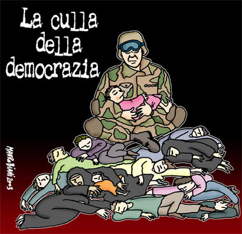 La culla della democrazia  Vignetta di Mauro Biani