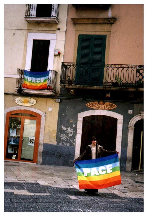 I am sorry it is PACE not on my balcony, but the flag i am keeping on this photo is in Russia now, on my balcony!!! This photo is made in Bari (Puglia) this february-march. see ya ciaoooooooo Sasha