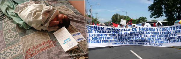 Gli ospedali utilizzano lenzuola usate e ormai scartate dai motel "a ore" di Managua  (Foto A. Favale - G. Trucchi)