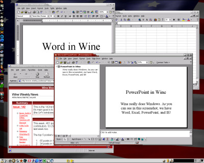 Con Wine, Office può girare sotto Linux