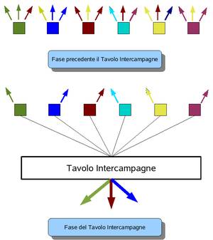 Figura 1: dalle singole associazioni occasionalmente cooperanti al coordinamento del Tavolo Intercampagne.