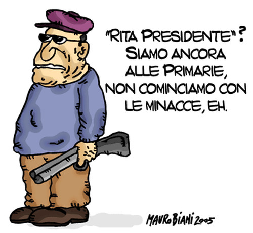 Rita Borsellino Presidente. Vignetta di Mauro Biani http://maurobiani.splinder.com/