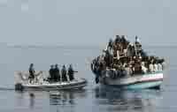 navi cariche di migranti