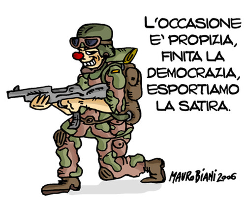 Sulla vicenda delle caricature su Maometto. Vignetta di Mauro Biani http://maurobiani.splinder.com/