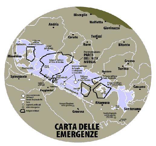 La mappa dei poligoni militari in Puglia