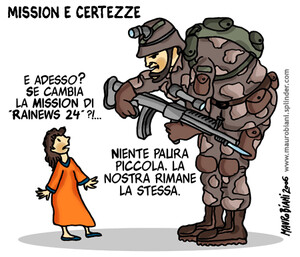 Vignetta di Mauro Biani sul cambio di direzione di Rai News 24.