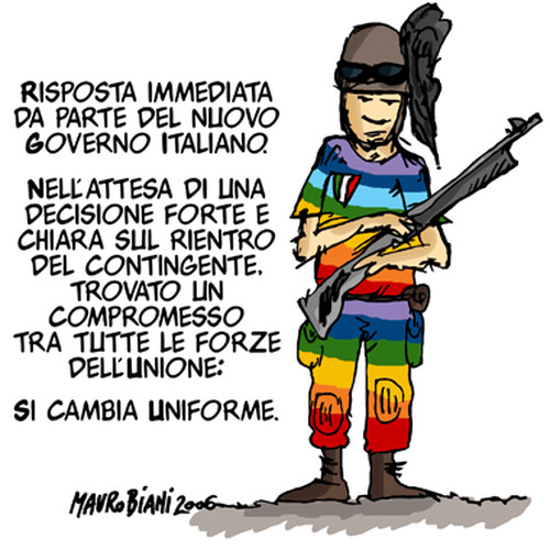 Cambi uniforme. Vignetta di Mauro Biani http://maurobiani.splinder.com/