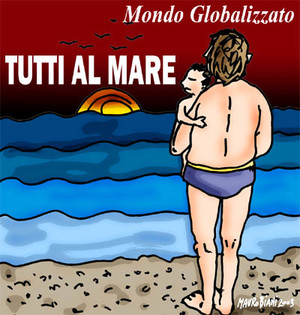 Saluti da Lampedusa  Vignetta di Mauro Biani