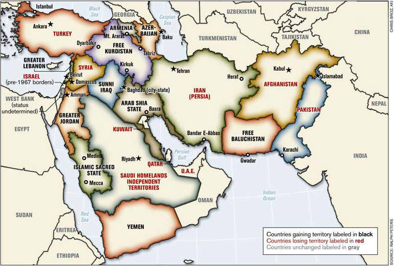 Mappa del Nuovo Medio Oriente