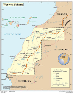 Mappa del Sahara Occidentale 